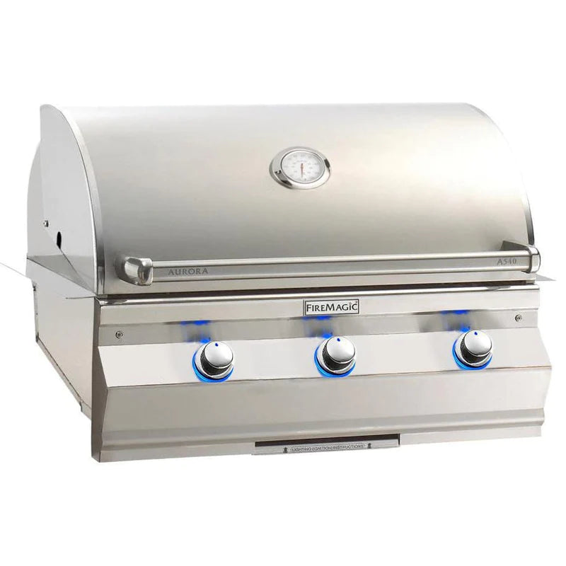 Fire Magic Aurora A540i 30" Built-In Grill w/ Backburner, Rotisserie Kit and Analog Thermometer