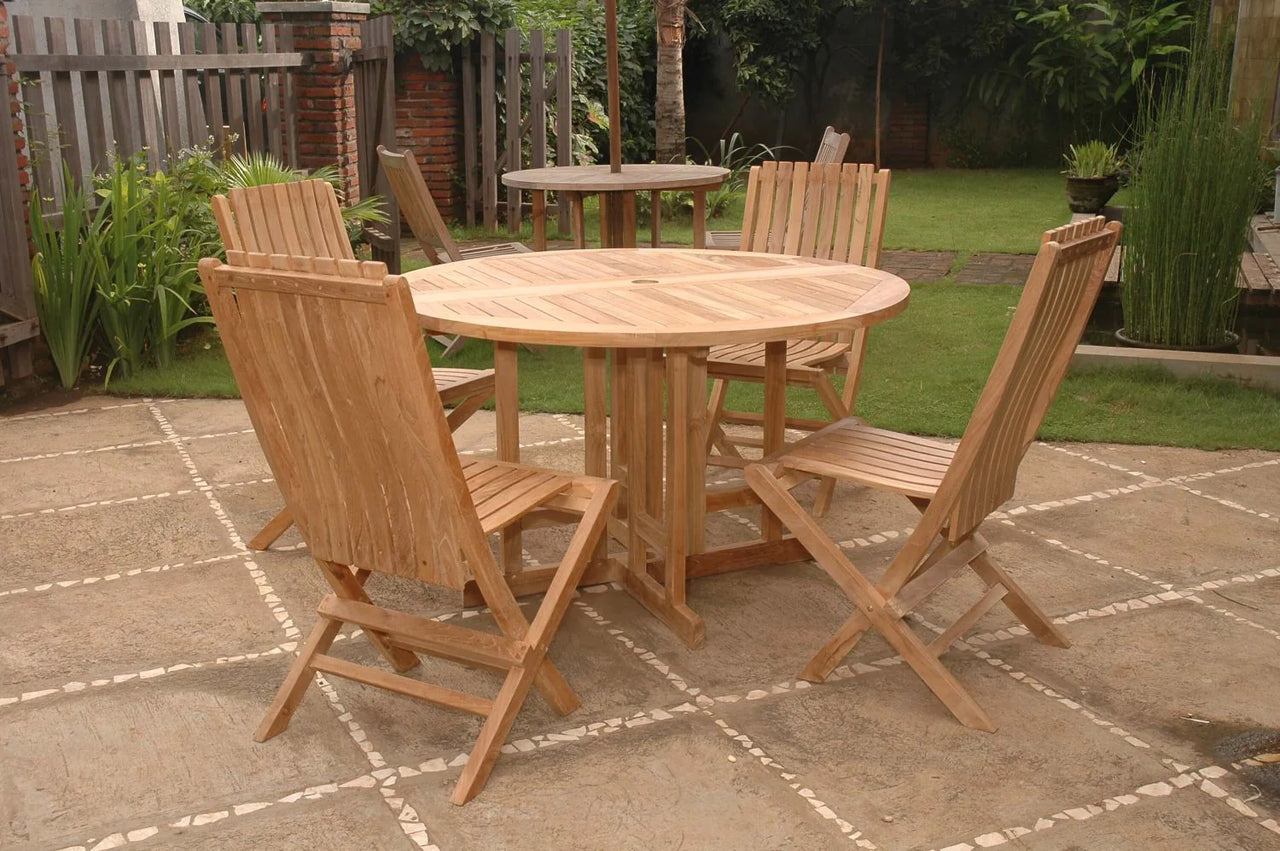 Anderson Teak Butterfly Comfort 5-Pieces Dining Table Set
