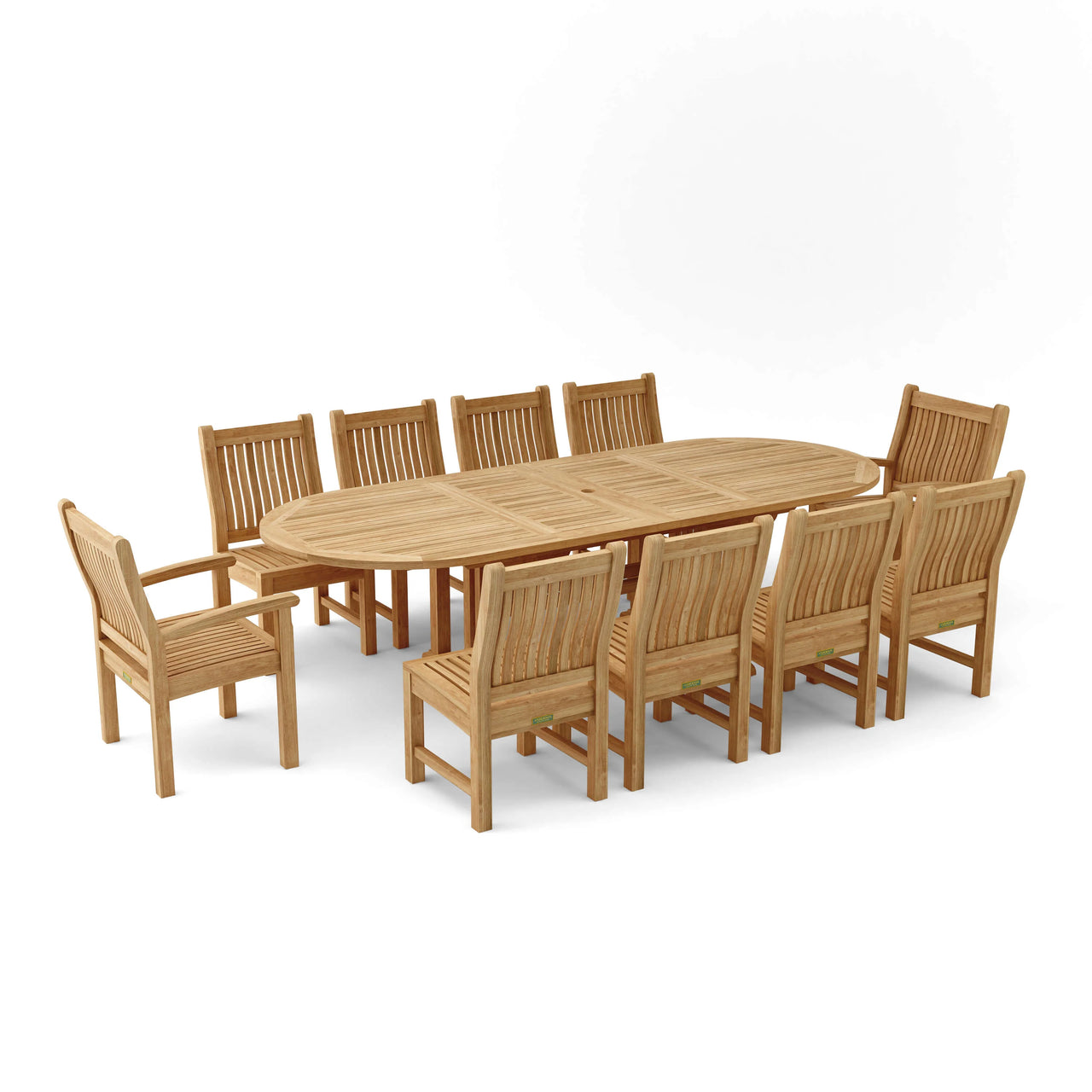Anderson Teak Sahara Dining Side Chair 11-Piece Oval Dining Set