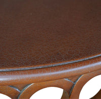 Thumbnail for Anderson Teak Neoclassical Demilune Console Table w/ Crackle Finish Table Top