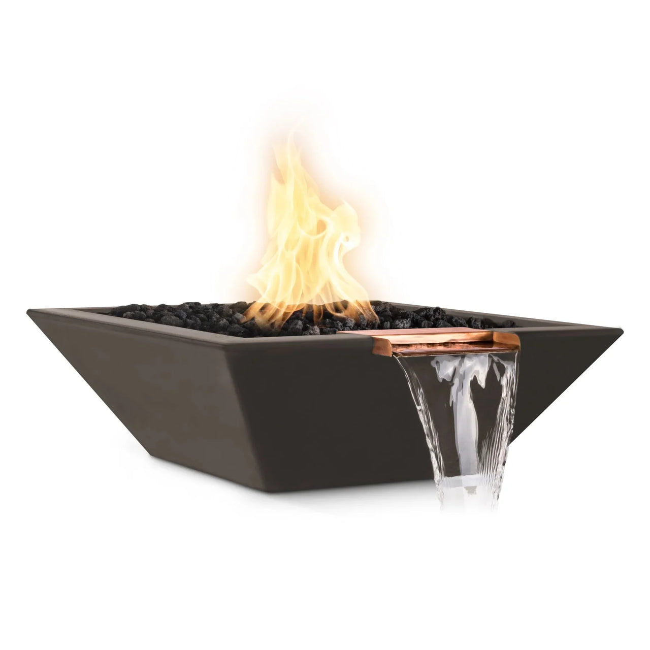 The Outdoor Plus 30" Maya GFRC Square Fire and Water Bowl