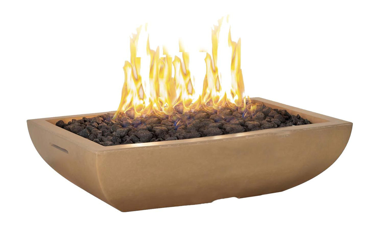 American Fyre Designs Bordeaux Rectangular Gas Fire Bowl - 50"
