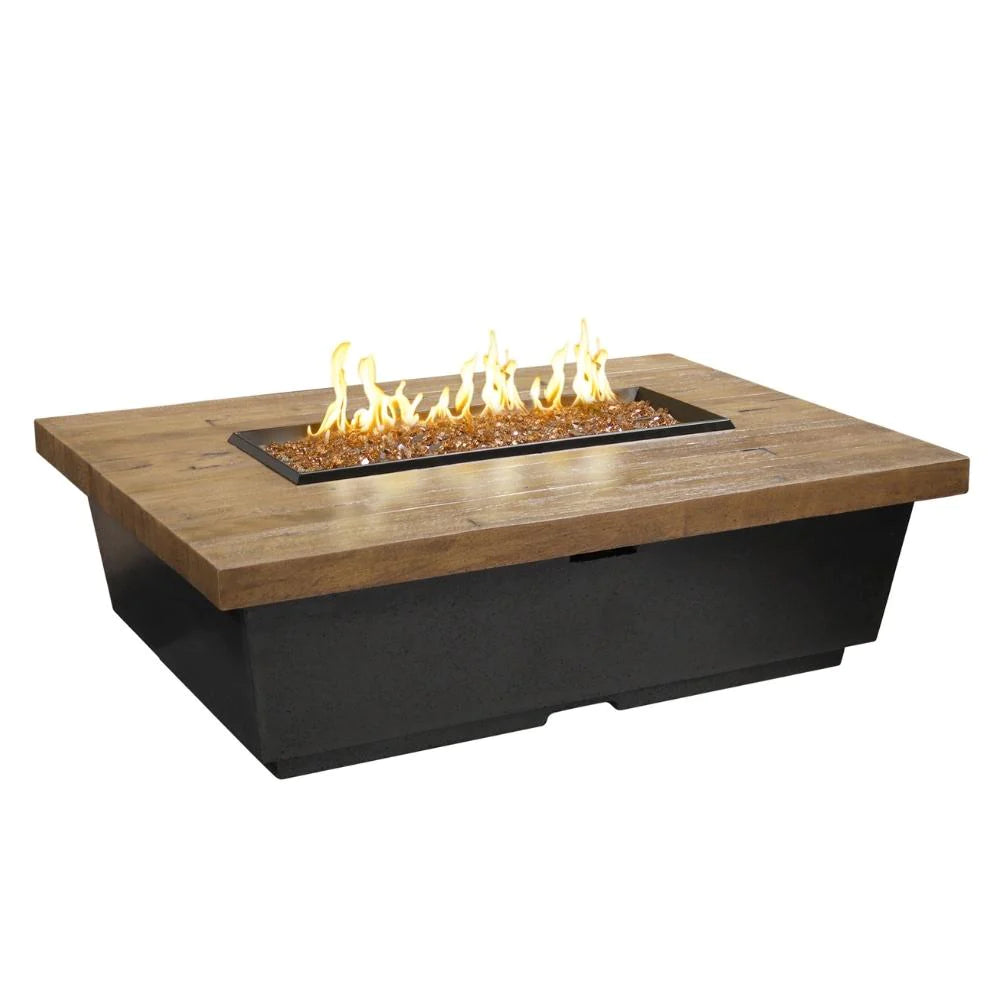 American Fyre Designs Contempo LP Select Reclaimed Wood Fire Pit Table - Rectangle
