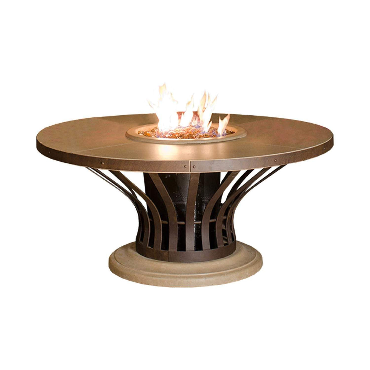 American Fyre Designs Fiesta Dining Height Round Gas Fire Pit Table