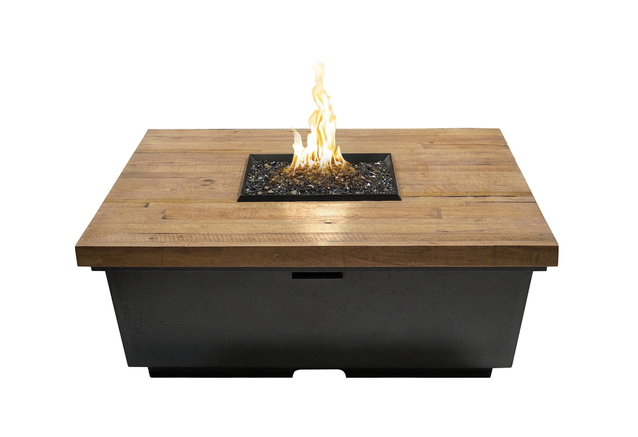 American Fyre Designs Contempo Reclaimed Wood Fire Pit Table - Square