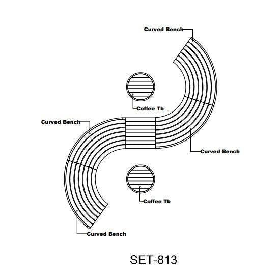 Anderson Teak SET-813 7-pc Circular “S” Modular Deep Seating Set