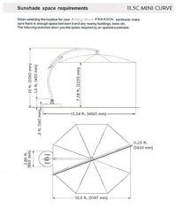 Thumbnail for Sun Garden Curve Cantilever Patio Umbrella With Base 11.5'