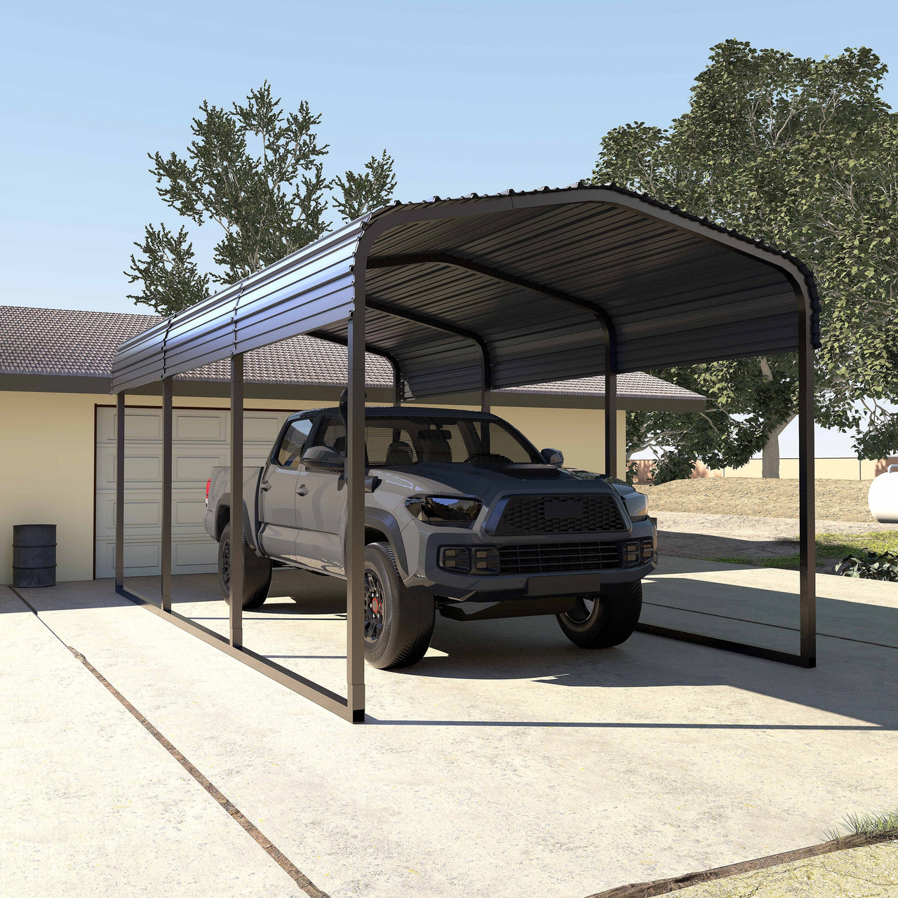 VEIKOUS Outdoor Carport Metal Canopy 10' X 15'